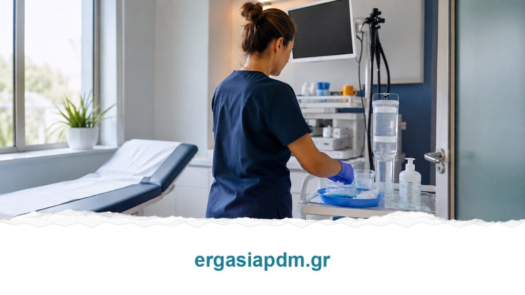 Νοσηλευτής σε σύγχρονο ιατρείο, φωτορεαλιστική απεικόνιση